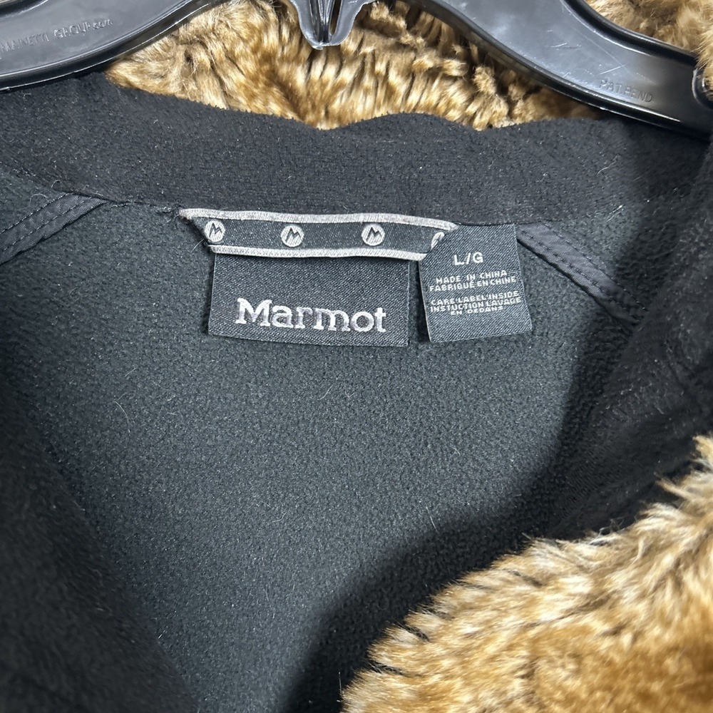 Marmot Women L Jacket Black Faux Fur Lined Hooded 3896 - Picture 5 of 10